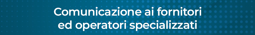 comunicazione fornitori