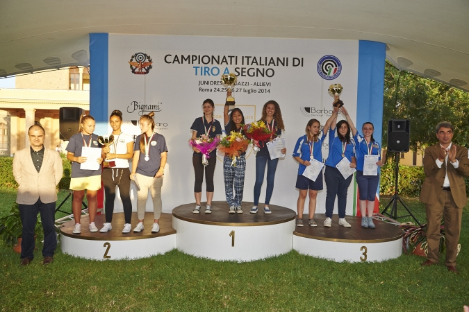 Podio pistola sportiva juniores donne - squadre