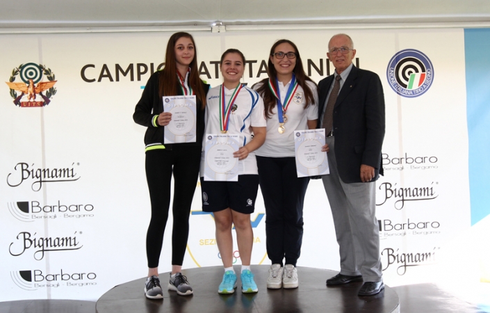 Podio pistola sportiva juniores donne