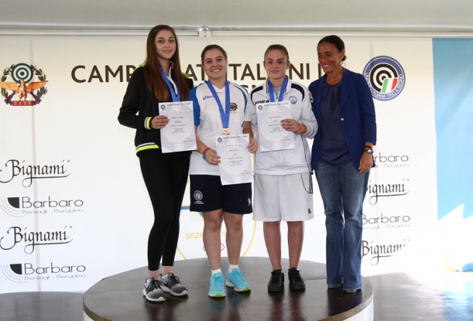 Podio pistola sportiva juniores donne gruppo 1