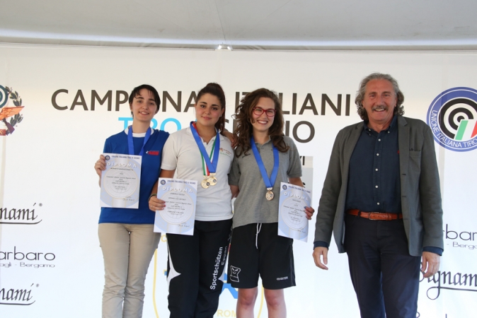 Podio carabina sportiva 3 posizioni juniores donne Gruppo 2